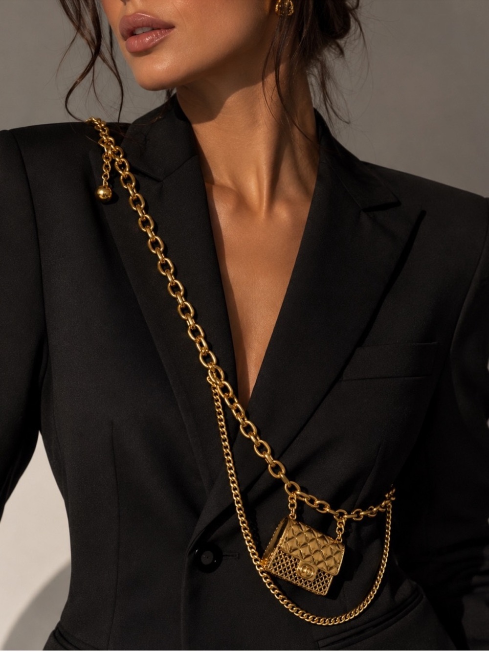 Mini Double Chain Charm Belt/Bag